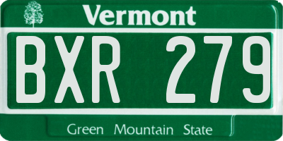 VT license plate BXR279