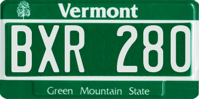 VT license plate BXR280