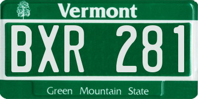 VT license plate BXR281