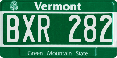 VT license plate BXR282
