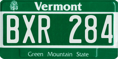 VT license plate BXR284