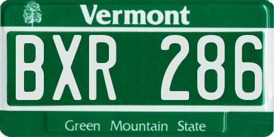 VT license plate BXR286