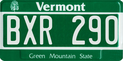 VT license plate BXR290