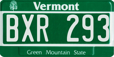 VT license plate BXR293