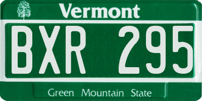 VT license plate BXR295