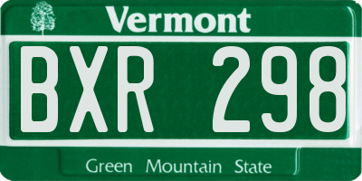 VT license plate BXR298