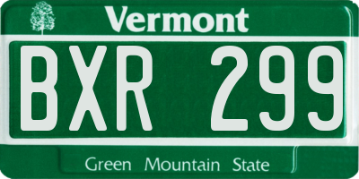 VT license plate BXR299