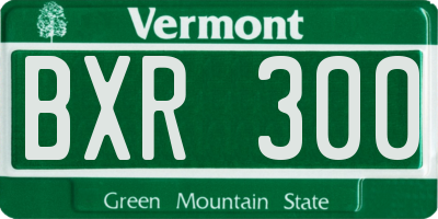 VT license plate BXR300