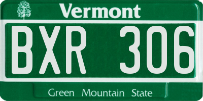 VT license plate BXR306