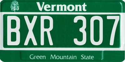 VT license plate BXR307