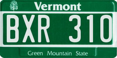 VT license plate BXR310