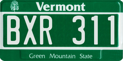 VT license plate BXR311