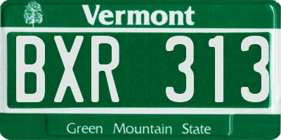 VT license plate BXR313