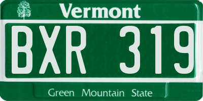 VT license plate BXR319