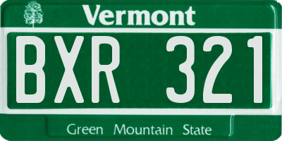 VT license plate BXR321