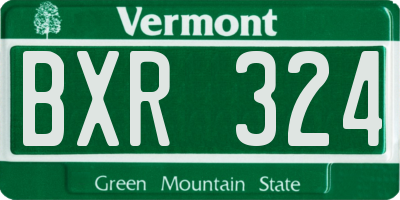 VT license plate BXR324