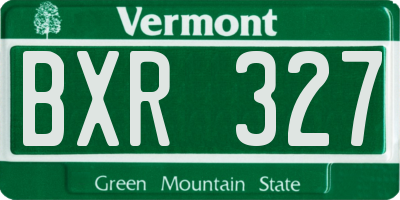 VT license plate BXR327