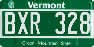 VT license plate BXR328
