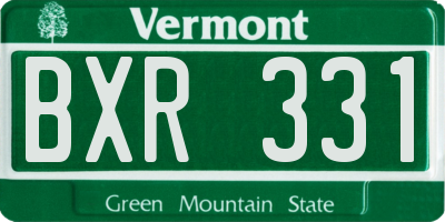 VT license plate BXR331