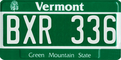 VT license plate BXR336