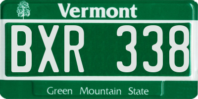VT license plate BXR338