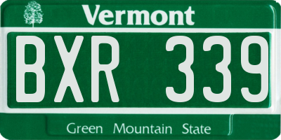 VT license plate BXR339