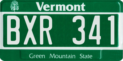 VT license plate BXR341