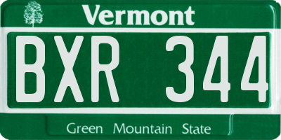 VT license plate BXR344