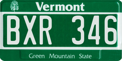 VT license plate BXR346