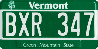 VT license plate BXR347