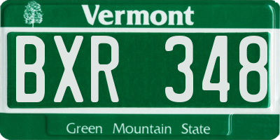 VT license plate BXR348