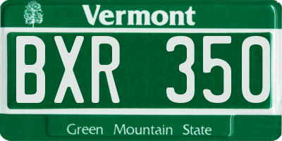 VT license plate BXR350