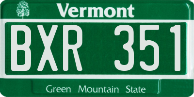 VT license plate BXR351