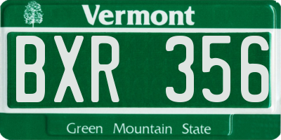 VT license plate BXR356