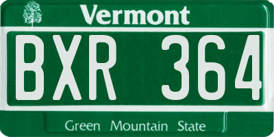 VT license plate BXR364