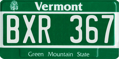 VT license plate BXR367