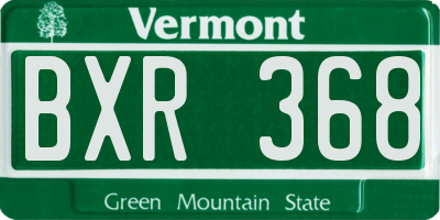 VT license plate BXR368