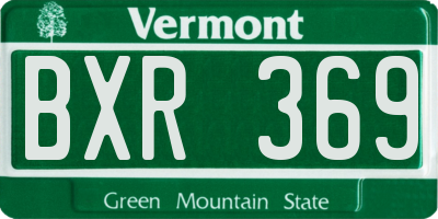 VT license plate BXR369