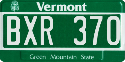 VT license plate BXR370