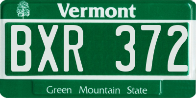 VT license plate BXR372