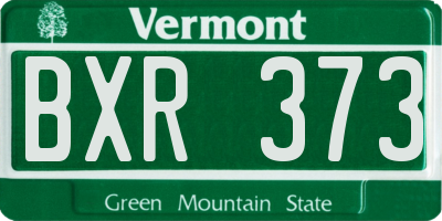 VT license plate BXR373