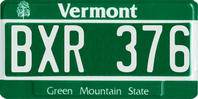 VT license plate BXR376