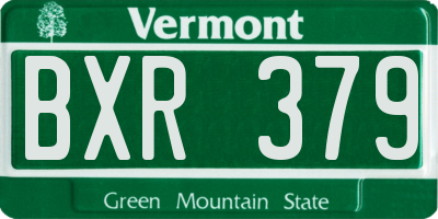 VT license plate BXR379