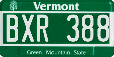 VT license plate BXR388