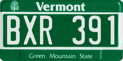 VT license plate BXR391