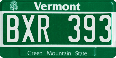 VT license plate BXR393