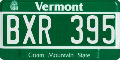 VT license plate BXR395