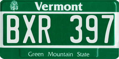 VT license plate BXR397