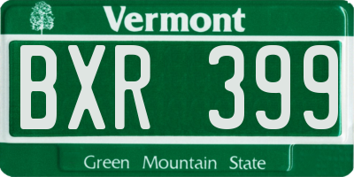 VT license plate BXR399