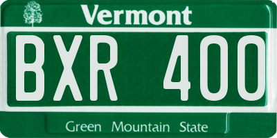 VT license plate BXR400